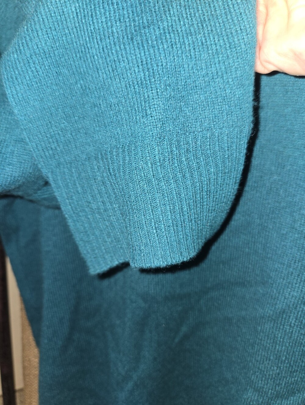 NWOT The Commons 100% Cashmere Peacock Green Sweater Size Large - Picture 5 of 11